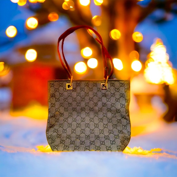 Authentic Gucci GG Gray & Black Tote Bag - Picture 1 of 7